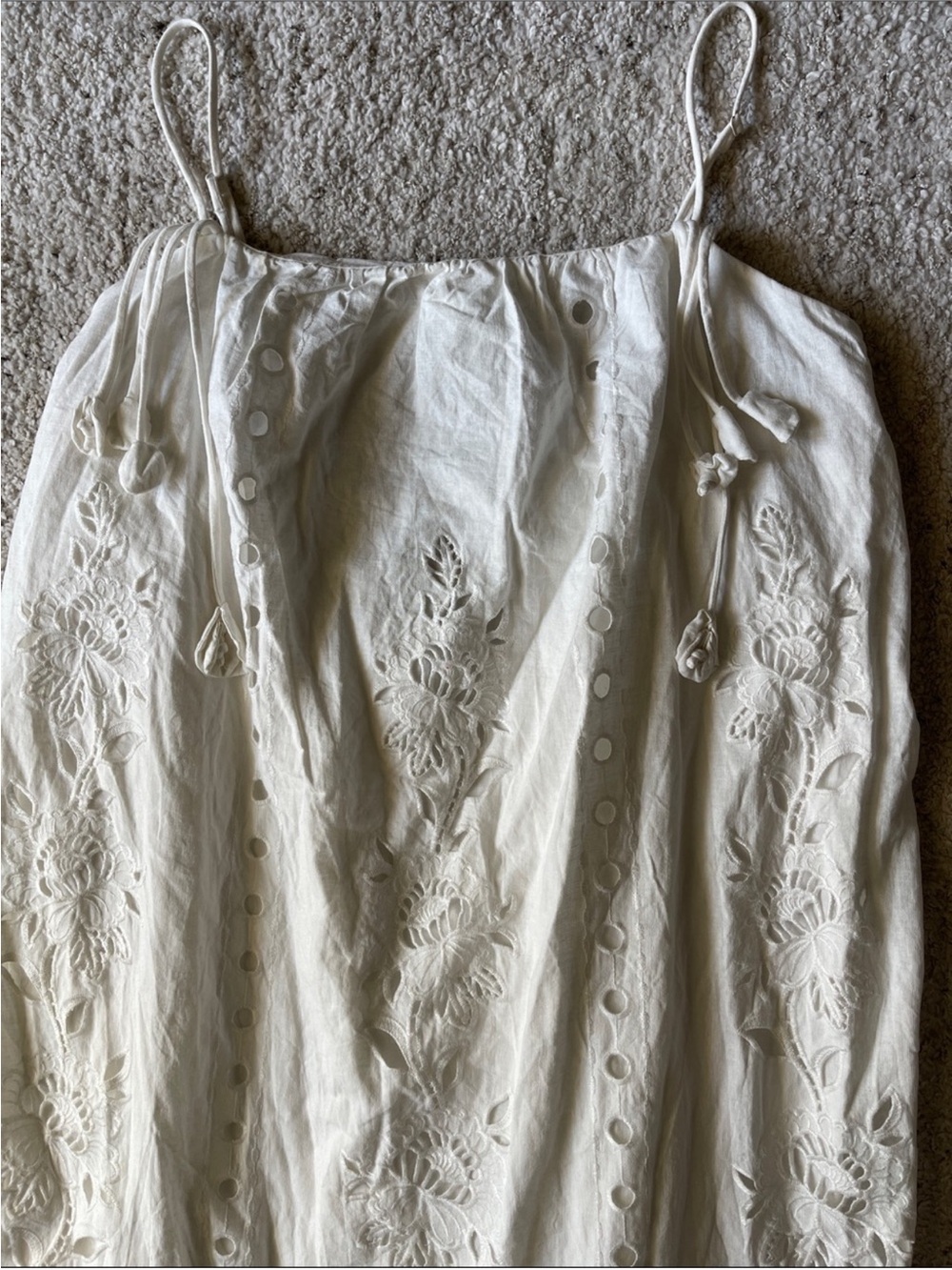 FARM RIO Embroidered Richelieu White Maxi Dress - Picture 7 of 13